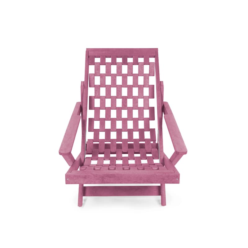 Aspen Fully Assembled All-Weather Outdoor Folding Lounge Chair and Table Set - 3-piece