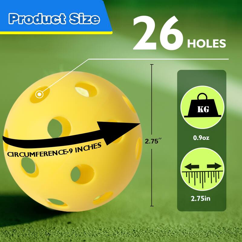 GSE™ 12-Pack Plastic Hollow Practice Baseballs, Training Softballs/Baseballs, Compatible with Indoor Pickleball Balls