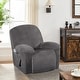 preview thumbnail 12 of 19, Enova Home Velvet Spandex Recliner Chair Slipcover with Elastic Bottom Side Pocket Grey