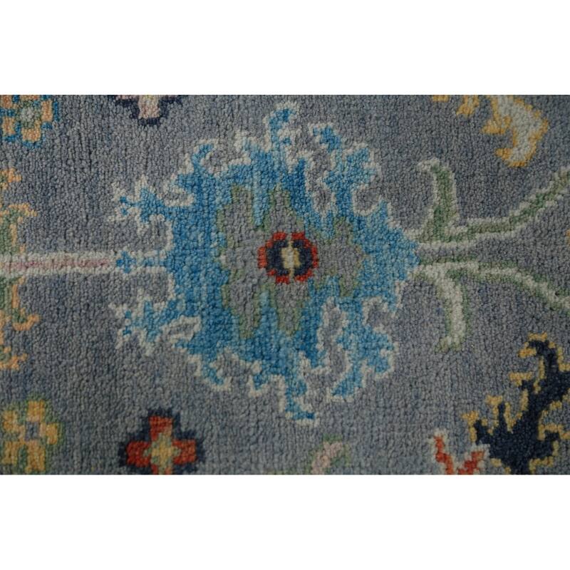 Floral Oushak Indian Runner Rug Hand-Knotted Wool Carpet - 2'6"x 7'9"