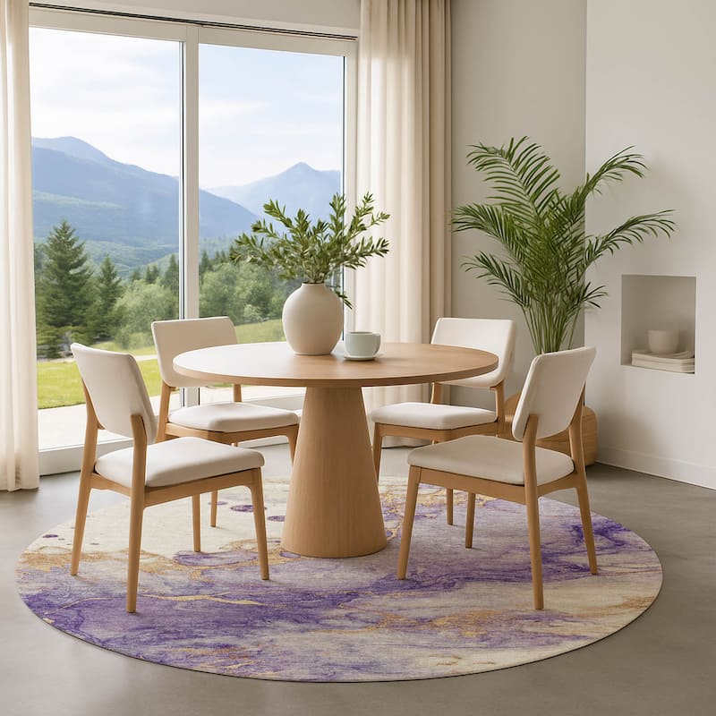 Premium Washable Super Soft Abstract Mayfield Rug - Purple - 8' x 8'