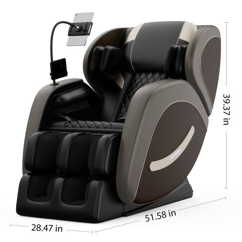 Luxury Zero Gravity Full-Body Massage Chair with Heating, Bluetooth Audio, and Foot Rollers - Home Relaxation Recliner