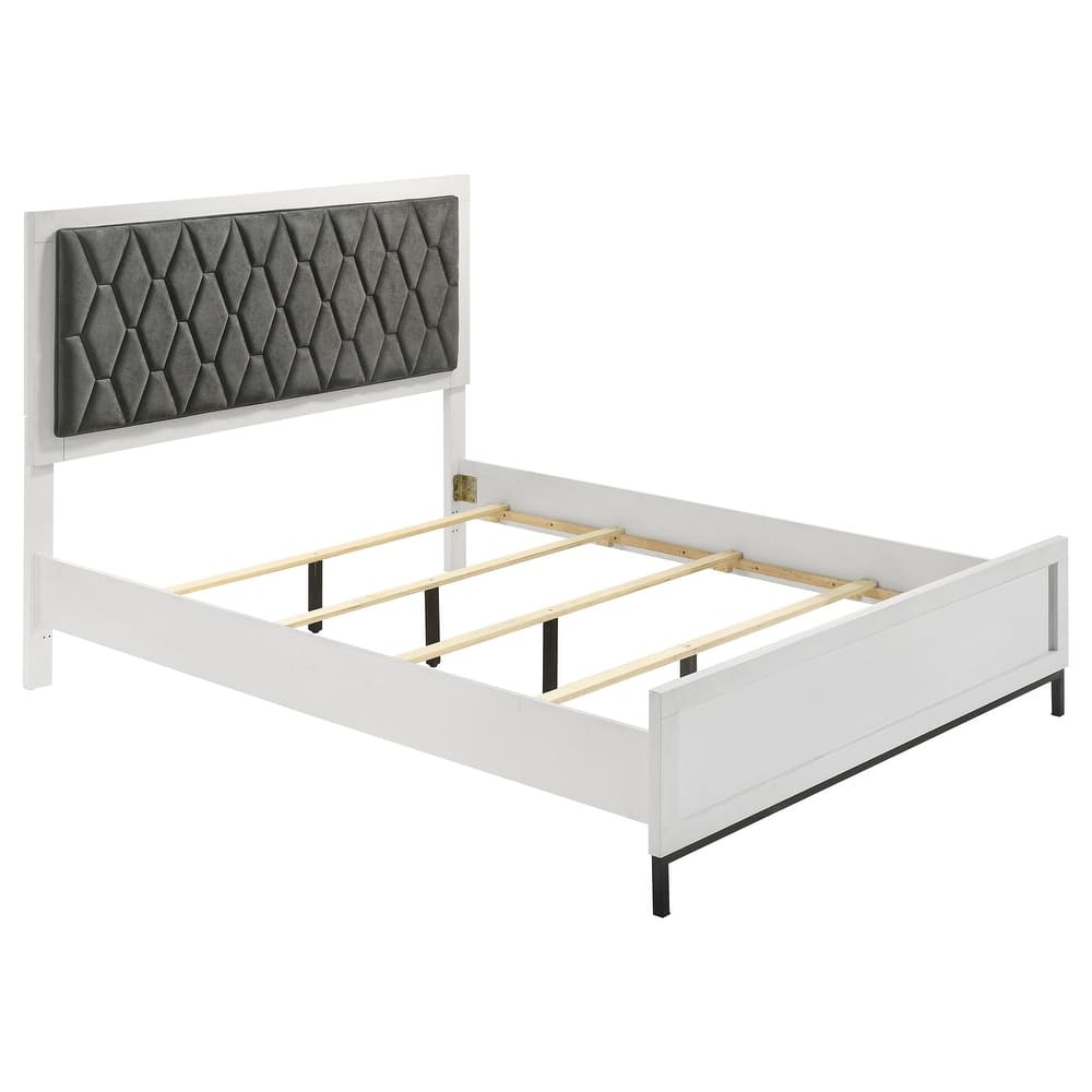 Sonora Upholstered Panel Bed White