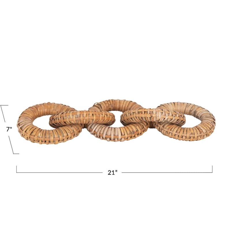 Rattan Wrapped Mango Wood Chain with 5 Links
