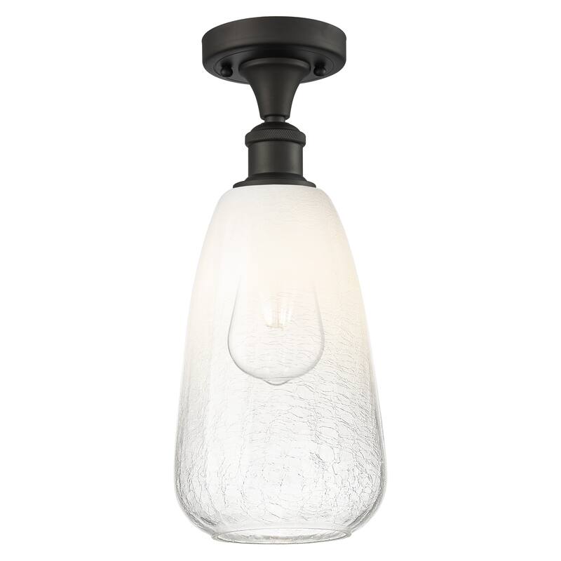 Innovations Lighting Endless Possibilities Ballston - Brookhaven Almond - 1 Light 6" Semi-Flush Mount - Oil Rubbed Bronze/Opal