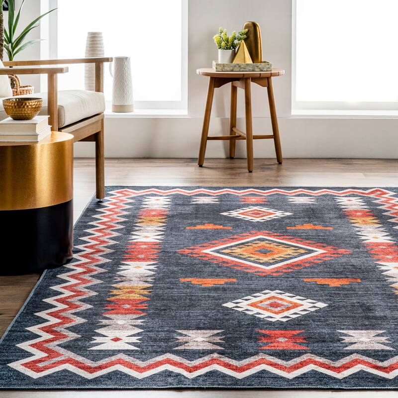 Nuloom Jayde SpinClean Machine Washable Southwestern Diamond Area Rug