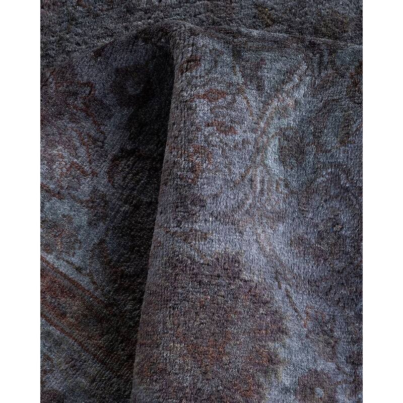Overton Hand Knotted Wool Vintage Inspired Modern Contemporary Overdyed Gray Area Rug - 3' 2" x 5' 2"