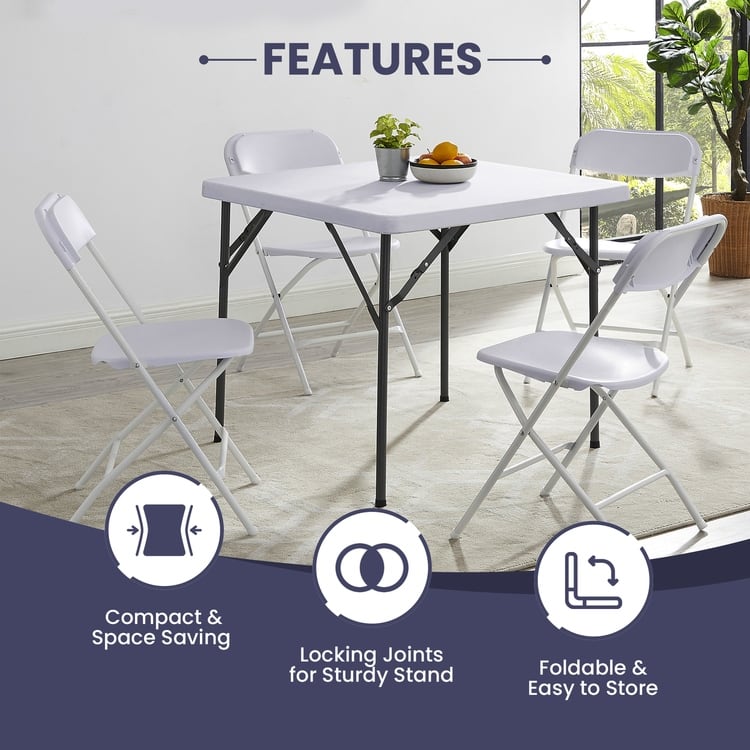 Resin Square Folding Card Table Foldable Plastic Table Portable Tables