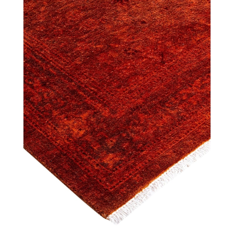 Fine Vibrance One-of-a-Kind Hand-Knotted Runner Rug - Orange, 2' 7" x 13' 9" - 2' 7" x 13' 9"