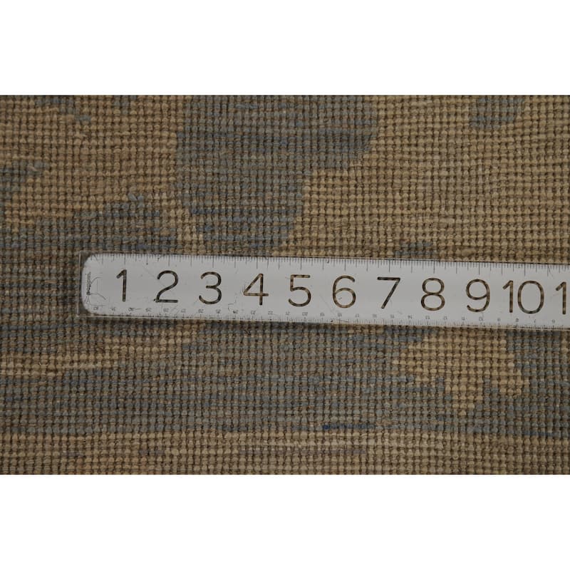 Hand Knotted Oriental 100% Wool Carpet Transitional All-Over Beige & Ivories Oushak Area Rug - 14' 0'' X 10' 0''