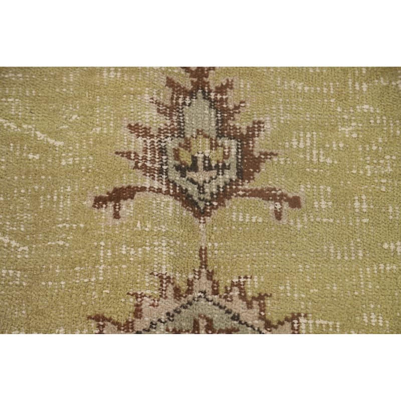 Light Green Anatolian Distressed Vintage Area Rug Handmade Wool Carpet - 5'6"x 9'2"