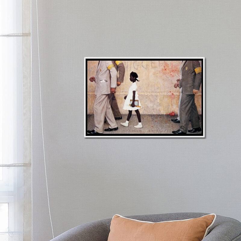 iCanvas "The Problem We All Live With (Ruby Bridges)" by Norman Rockwell Framed Canvas Print