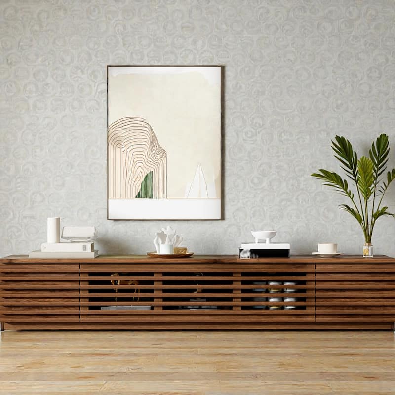 78.7" Modern TV Stand for TVs up to 85 Inch, Low Profile Entertainment Center with Cable Management, Soft-Close Doors - Walnut