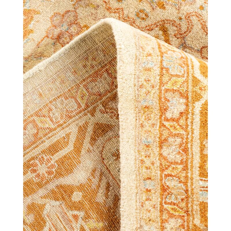 Overton Handknotted Wool Traditional Oriental Ivory Area Rug - 6' x 9'