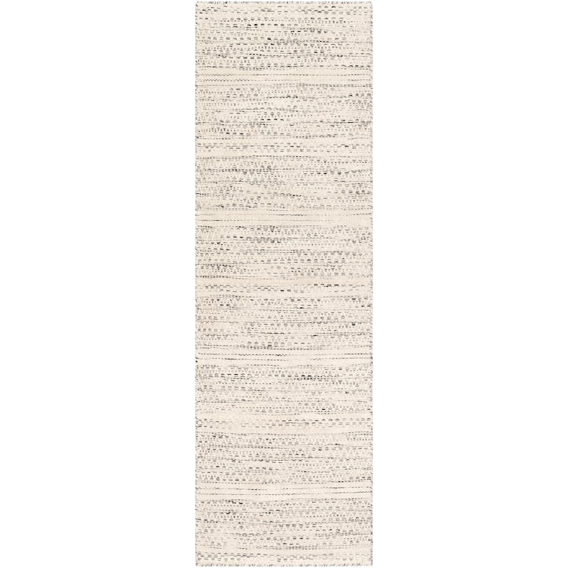 Livabliss Raeven Handmade Casual Boho Wool Area Rug - Cream - 2' 6" x 8'