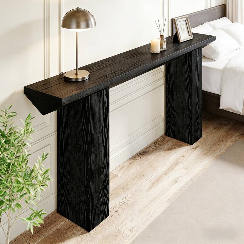 Modern Triangular-Shaped Design Console Table - Black