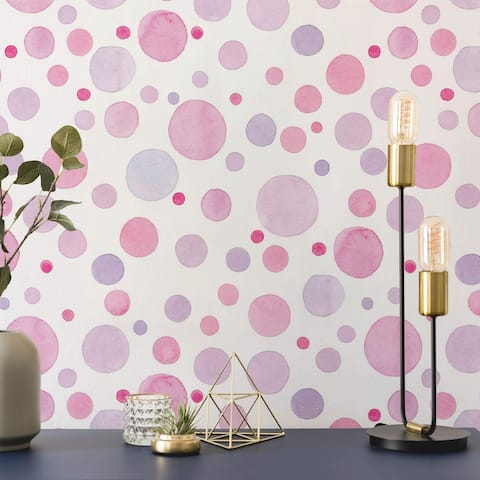 Purple Circles Peel and Stick Removable Wallpaper 8802