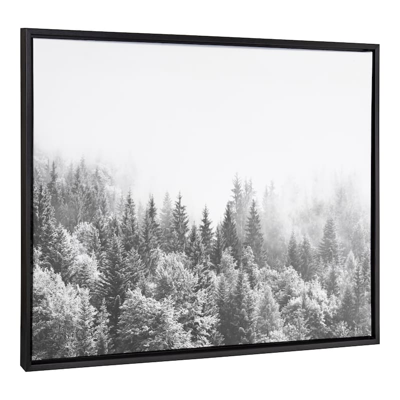 Kate and Laurel Sylvie Fog Framed Canvas by The Creative Bunch Studio