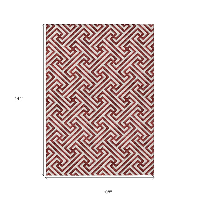 HomeRoots Geometric Transitional Rectangle Outdoor Rug