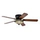 preview thumbnail 11 of 13, Warehouse of Tiffany Margno 52-Inch Flushmount Lighted Ceiling Fan Jewel Cut Design Tiffany Glass Lamp Black Finish