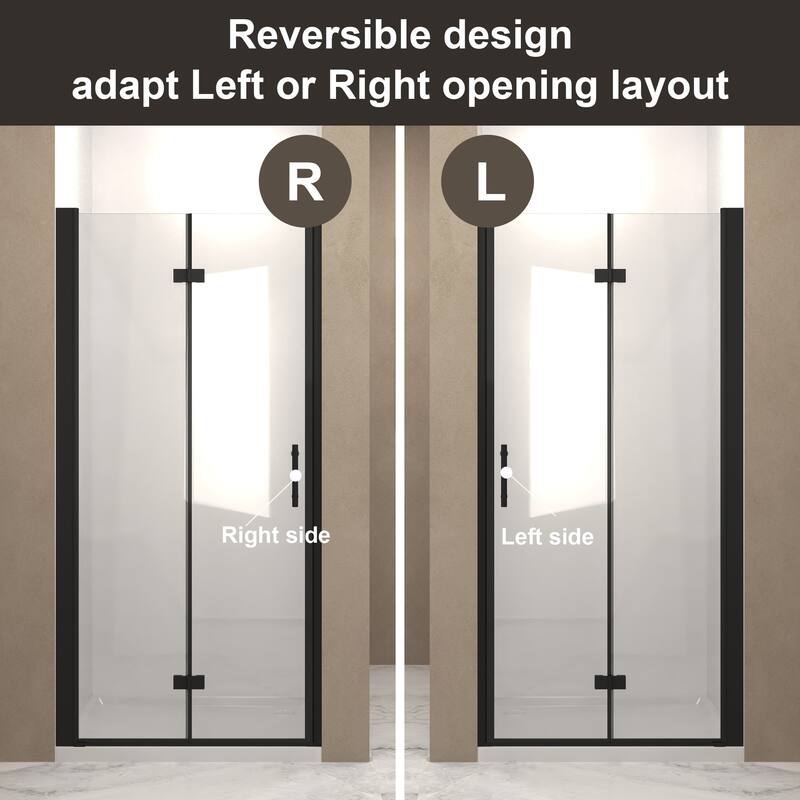 Framed Bifold Shower Door in Matte Black