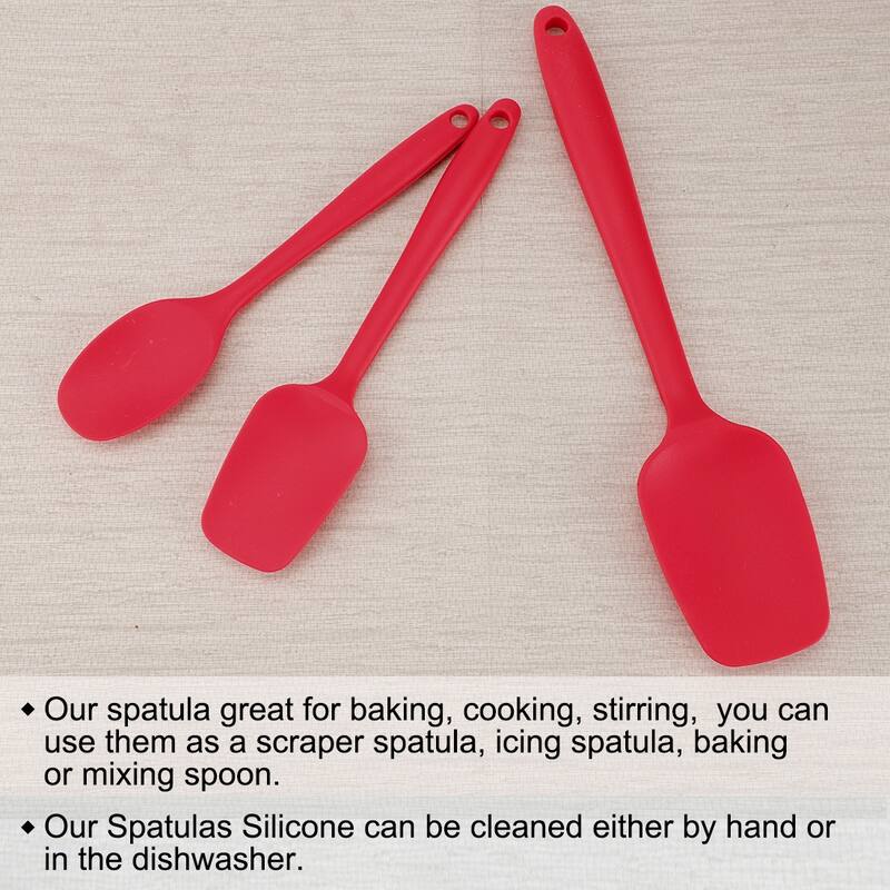 Silicone Non Stick Spatula Set 3 Pcs Heat Resistant Kitchen Scraper