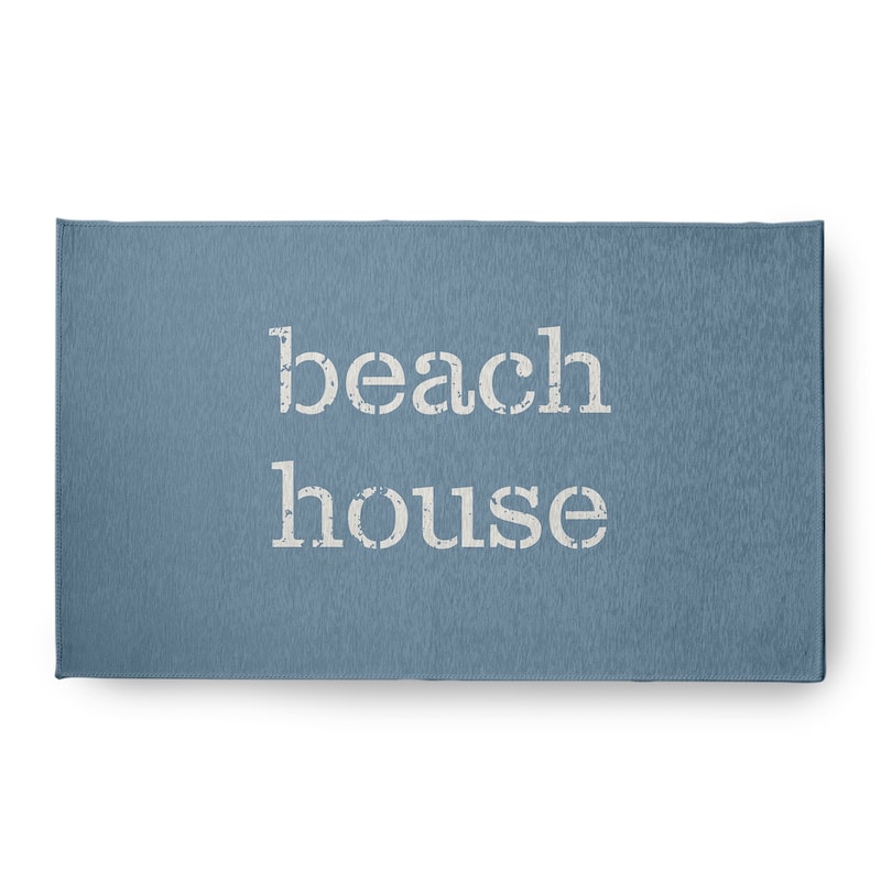 Beach House Nautical Chenille Rug - Dusty Smoke - 18" x 30"