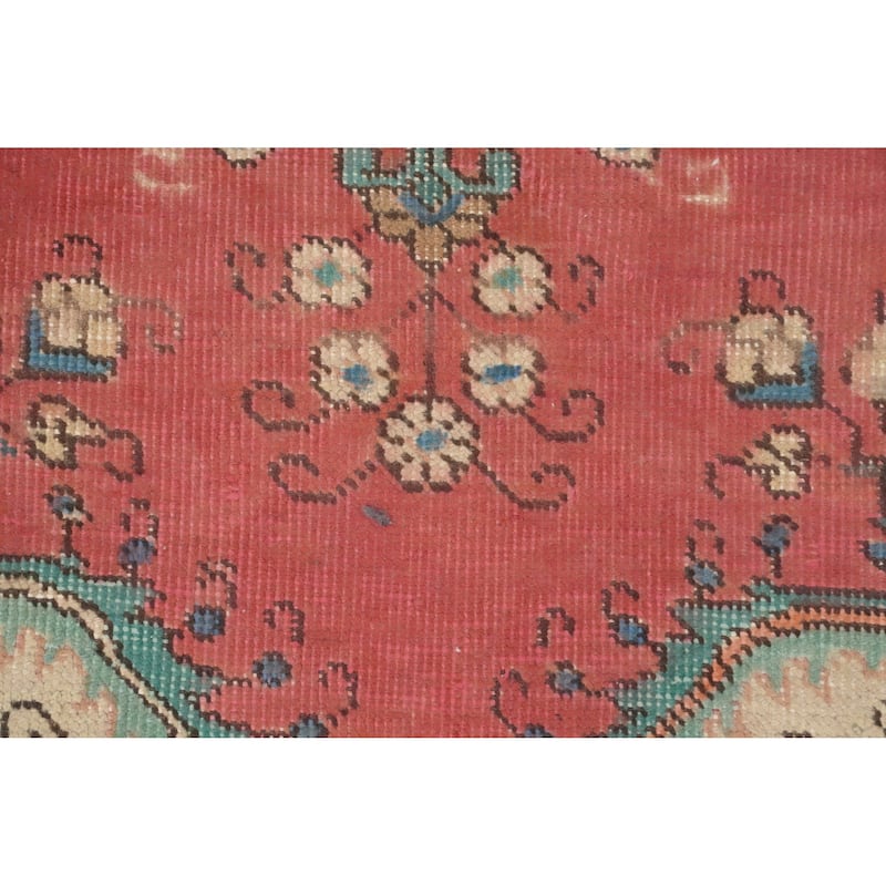 Hand Knotted Oriental 100% Wool Carpet Traditional Medallion Pink Tabriz Area Rug - 5' 9'' X 4' 3''