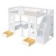 preview thumbnail 8 of 7, Playhouse Inspired Twin-Over-Twin Bunk Bed with Convertible Table