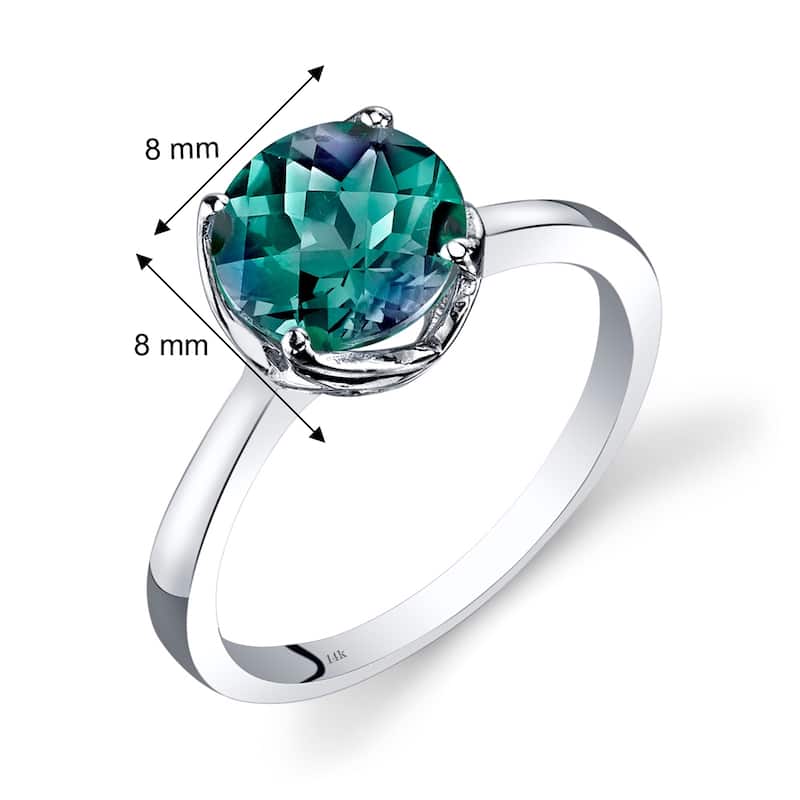 14k White Gold 2.25ct Created Alexandrite Ring