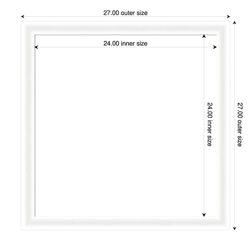Oliver Narrow Framed Dry Erase Magnetic Board - 27 x 27 in - Oliver White Narrow