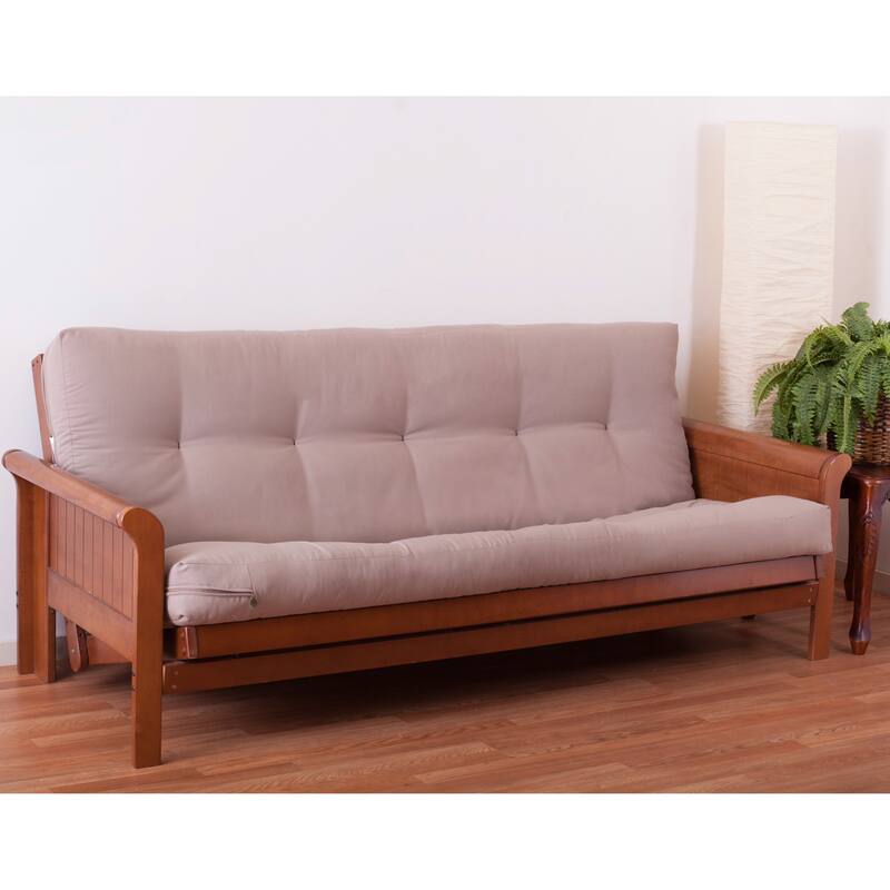 6-inch Thick Twill Futon Mattress (Twin, Full, or Queen) - Full - Toffee
