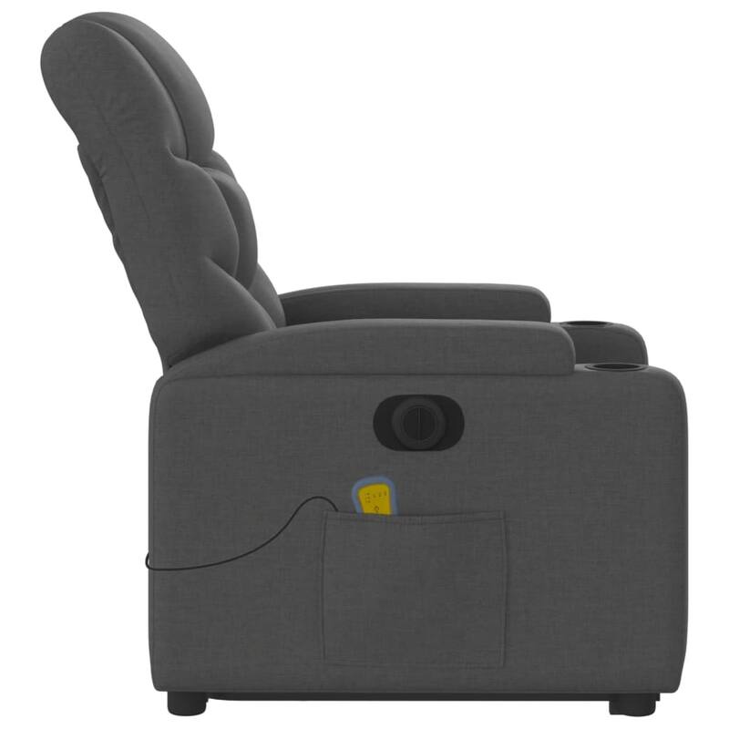 vidaXL Stand up Massage Recliner Chair Light Gray Fabric