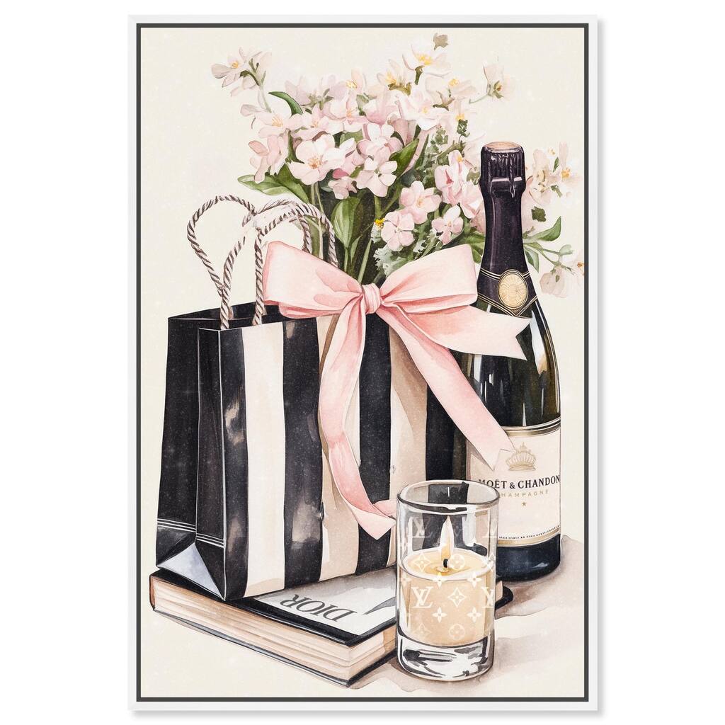 Shopping Bag and Some Drinks Canvas by Art Remedy