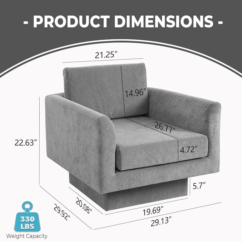 360° Swivel Accent Chair Modern Upholstered Living Room Chair Barrel Chairs