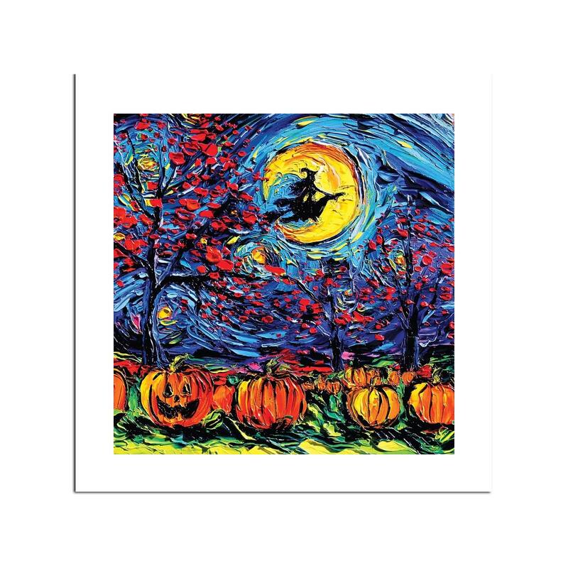 Starry Halloween Fine Art Paper Print by Aja Trier - Multi