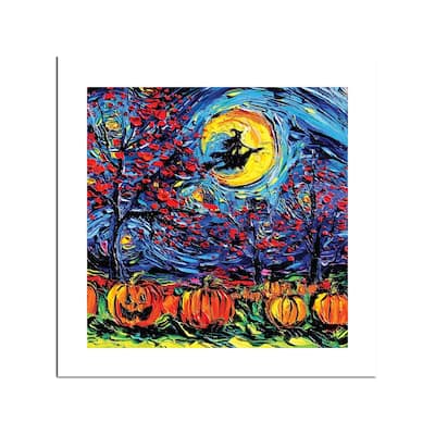 Starry Halloween Fine Art Paper Print by Aja Trier - Multi