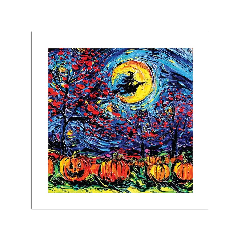 Starry Halloween Fine Art Paper Print by Aja Trier - Multi