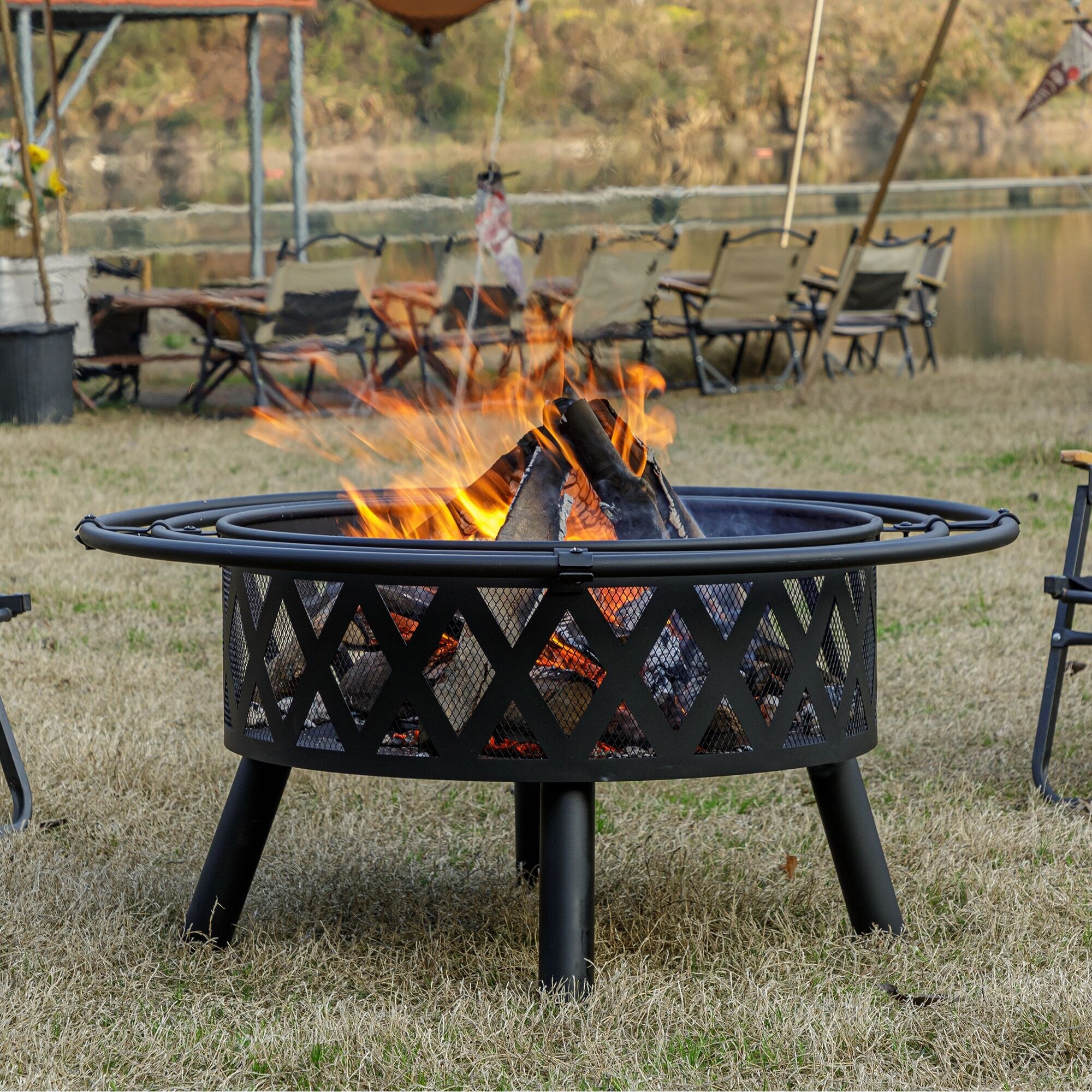 Lava Star 36 Inch Wood Burning Fire Pit For Bonfire Outside Patio