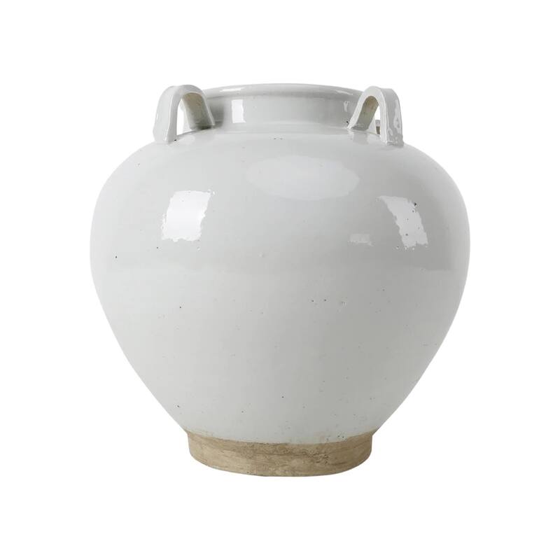 Artissance 14 in. Tall Off White Porcelain Clara Vase with Four Handles
