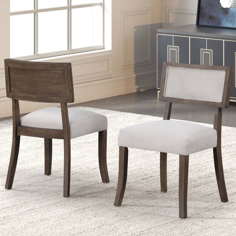 Furniture of America Evangeline Modern Dark Walnut Solid Wood Side Chairs (Set of 2) - Dark Walnut