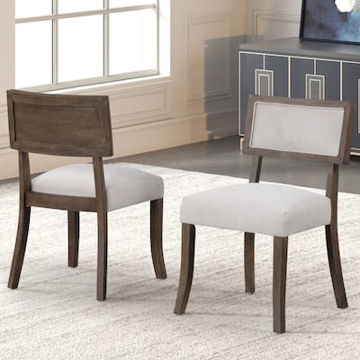 Furniture of America Evangeline Modern Dark Walnut Solid Wood Side Chairs (Set of 2)