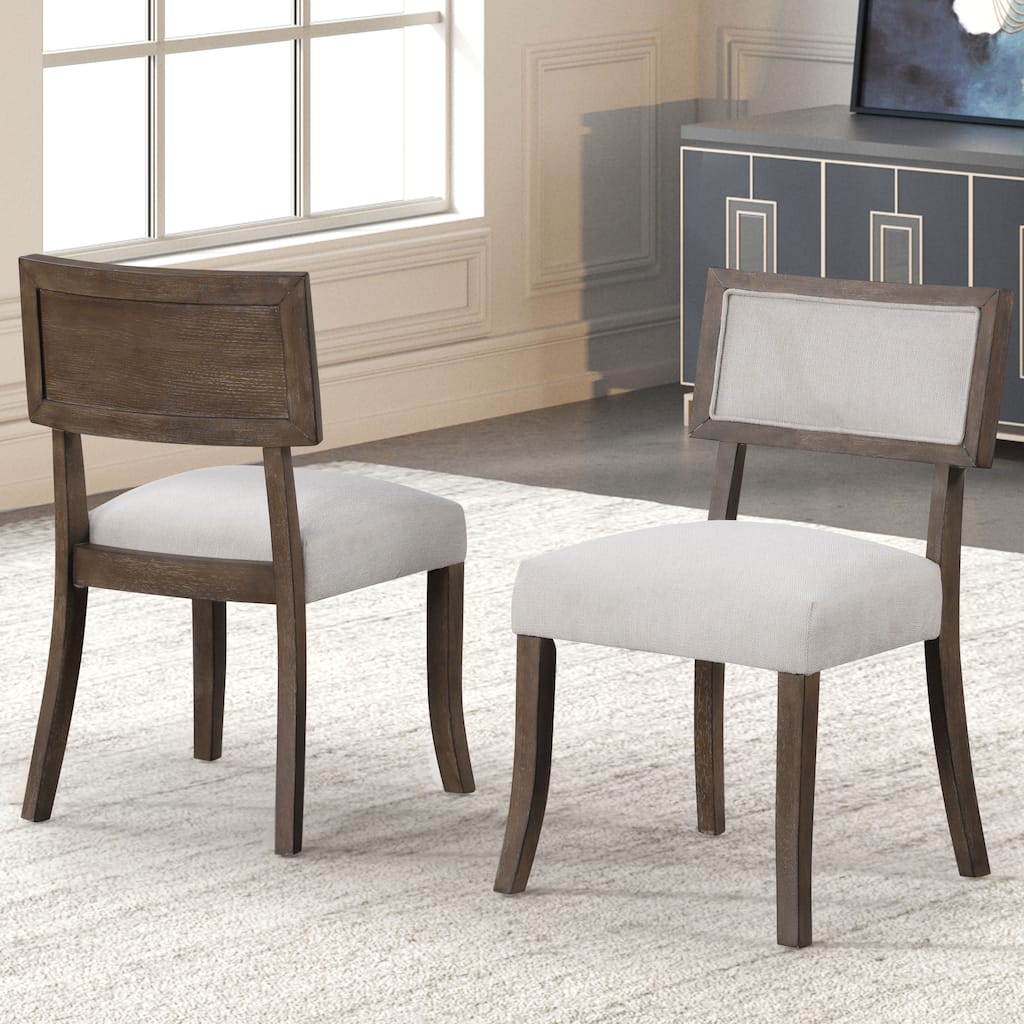 Furniture of America Evangeline Modern Dark Walnut Solid Wood Side Chairs (Set of 2)
