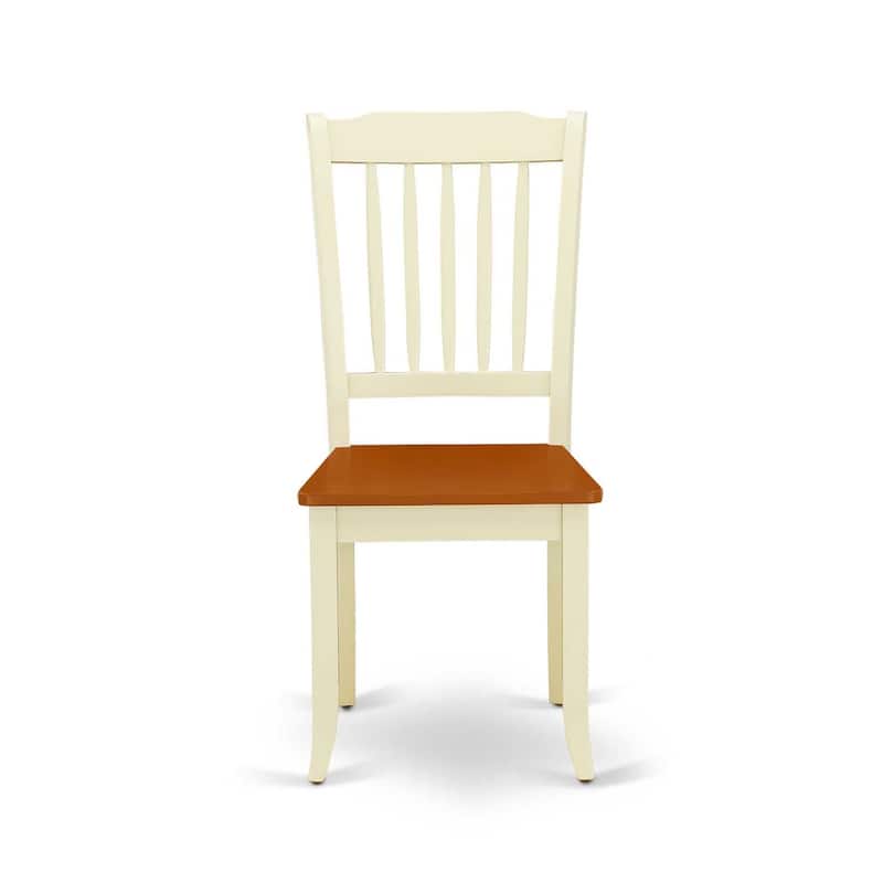 Vertical Slatted Back Dining Chairs - Buttermilk Finish - Set of 4