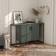preview thumbnail 4 of 12, Furniture of America Hannah Modern Fluted Sage Green 2-Shelf Dining Buffet Cabinet