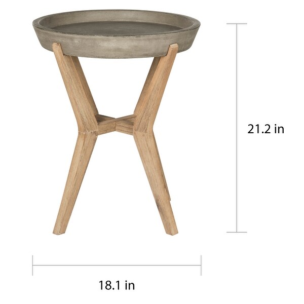 SAFAVIEH Celeste Indoor/ Outdoor End Table (Dark Grey) - 18.1" x 18.1" x 21.2"