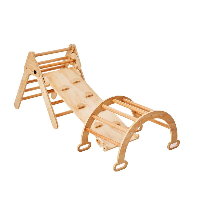 Wood Climbing Toy Set Pine 5-in-1 Play Gym for Kid's