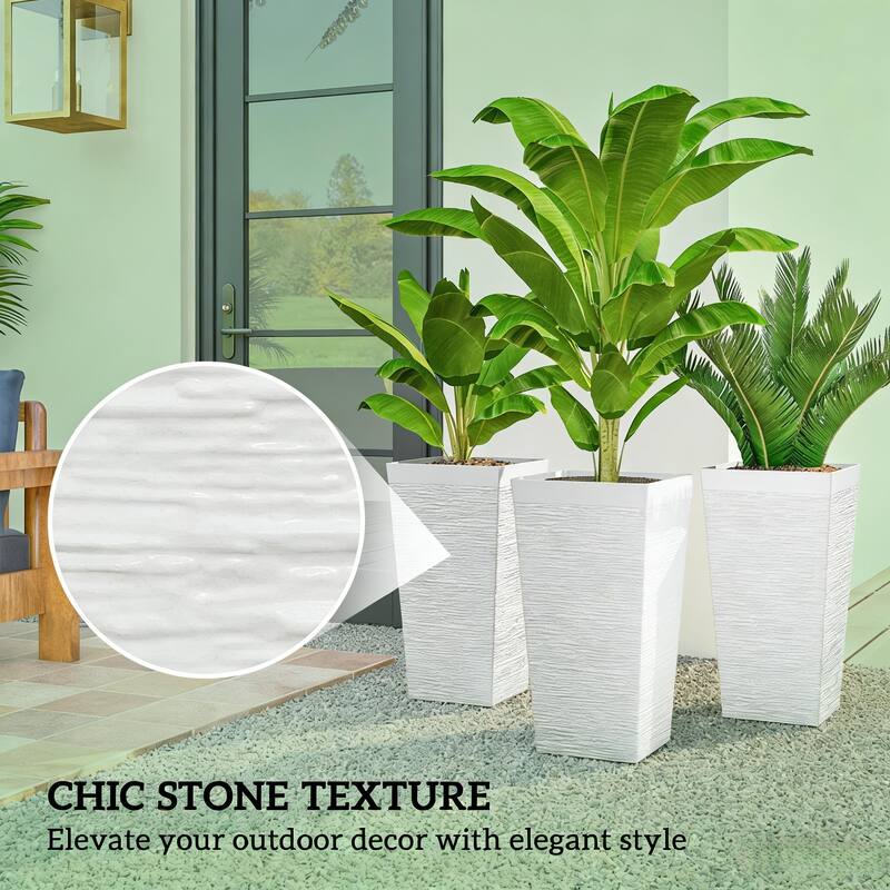 Stackable Tapered Planters Outdoor Planters Set of 3