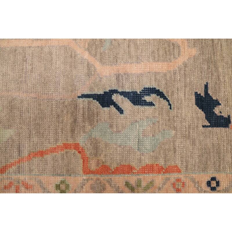 ECARPETGALLERY Hand-knotted Modern Oushak Light Grey Wool Rug - 7'11 x 9'11