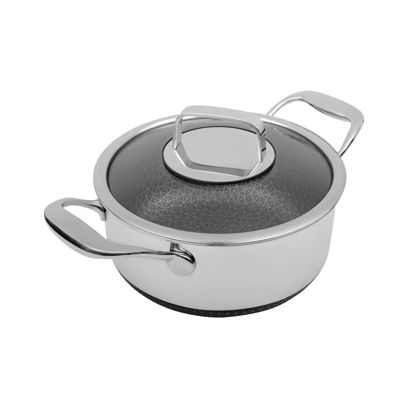 DiamondClad Hybrid Nonstick Stainless Steel Stock Pot with Lid - 3 Quart